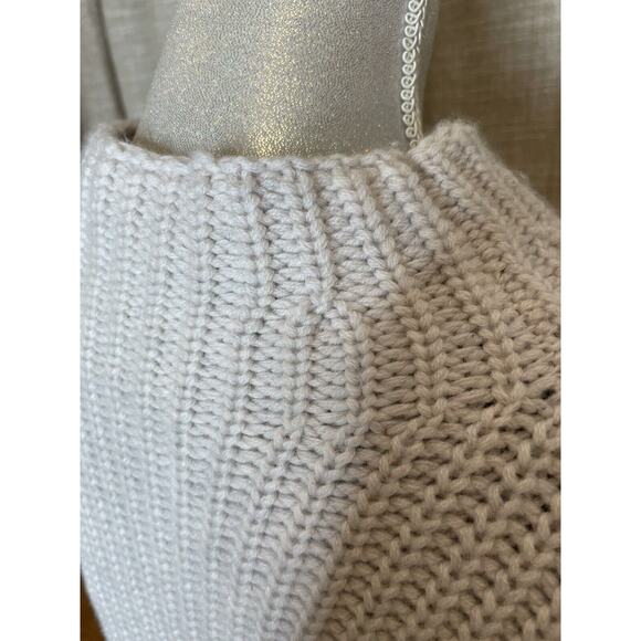 Intermix Wool/Cashmere Cream Pullover Mock Turtleneck Crop Sweater Sz M - Picture 7 of 14